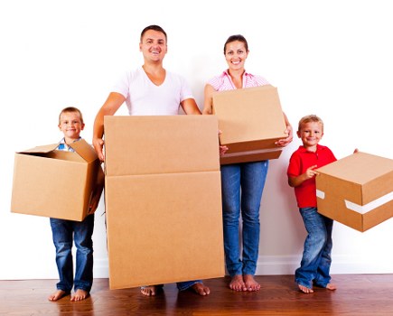 Final stage of a move with a moving truck in Richmond delivering belongings
